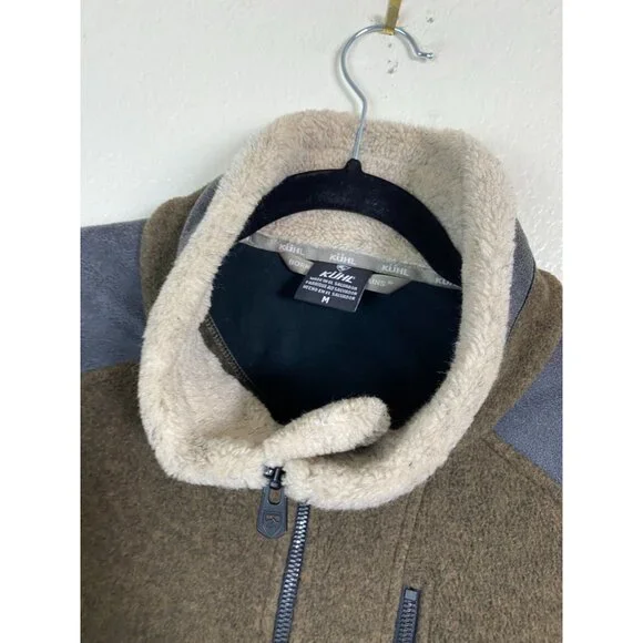 Kuhl Mens Alpenwurx Fleece Full Zip Jacket Size Medium Brown Faux Sherpa Outdoor - Picture 9 of 16